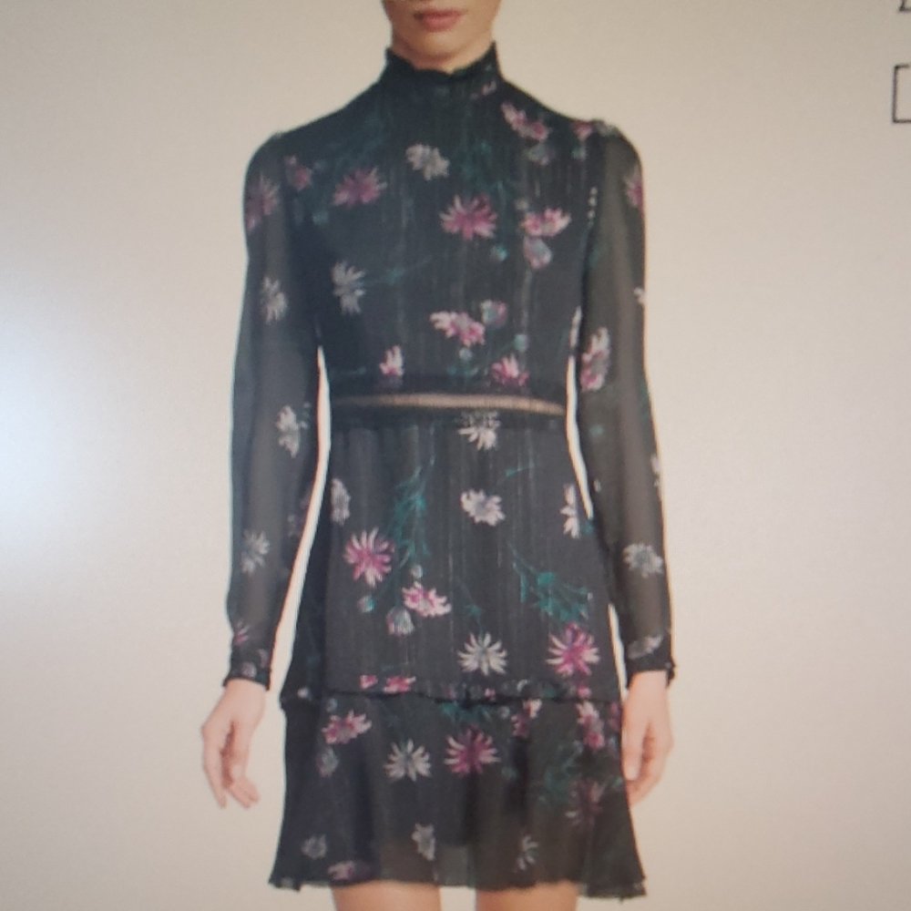 Donna Morgan mock neck long sleeve floral dress